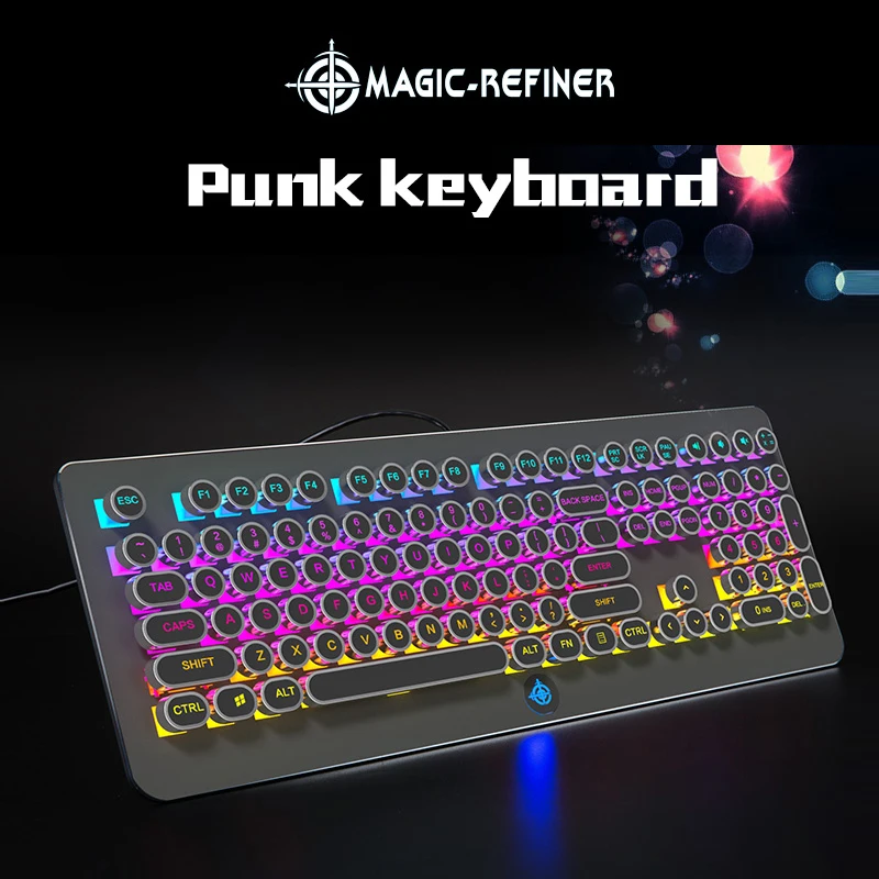 MK9 механическая клавиатура в стиле стимпанк с зеленой осью Rgb Ретро 108 круглыми