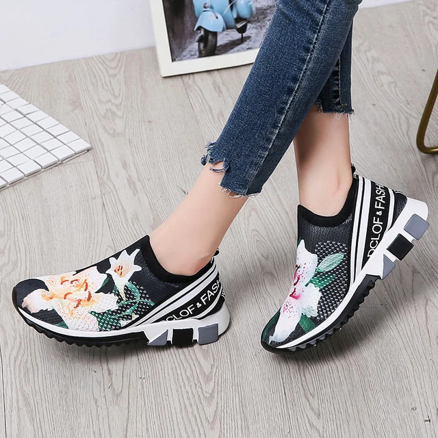 US $15.79 Size 35-41 Autumn LightWeight Flat Shoes Fashion Round Toe Socks Shoes Woman Sneakers Women Casual 