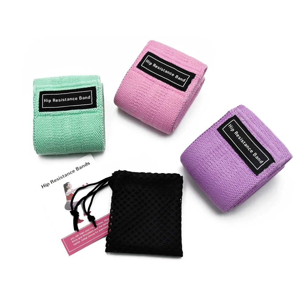 3PCs Fitness Elastic Band High Elasticity Soft strength Resistance Band Durable Eco-Friendly Hips Practice Yoga Training Band