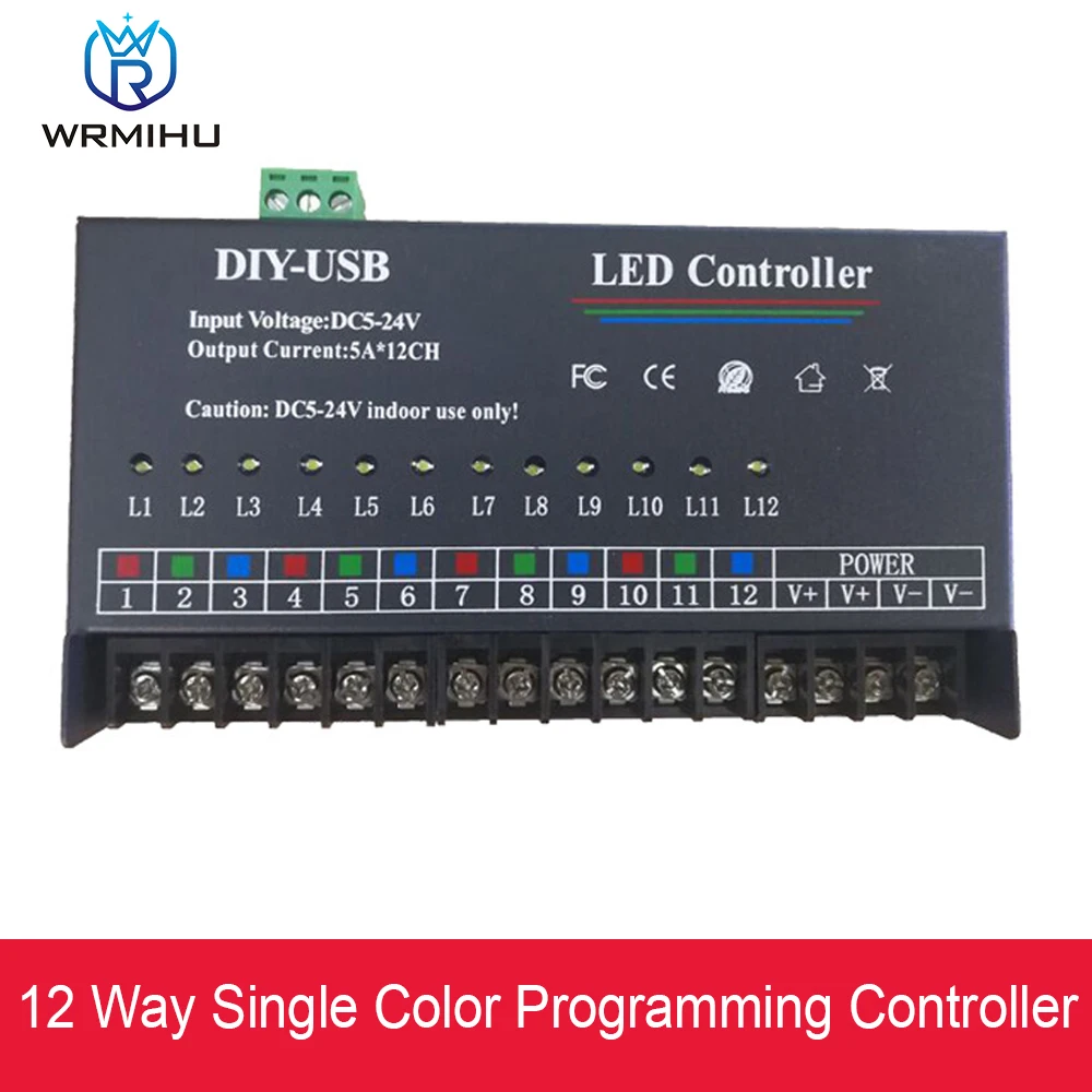 DC5-24V USB DIY LED CCT RGB 12-канальный Одноцветный программируемый контроллер 12V 5A * 12CH 3528 5050