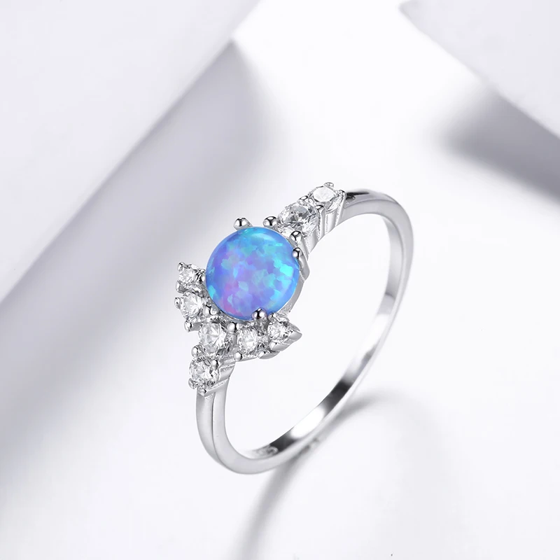 ANGELFRIGG, натуральная 925 пробы, серебряные кольца для женщин с опалом, модные ювелирные изделия, подарок на Рождество, выпускной, вечерние - Цвет основного камня: AFR7202