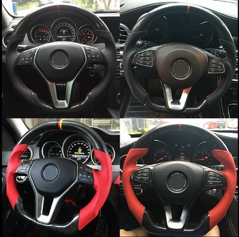

Suitable for Mercedes class A class B class C class E class GLA GLC GLE CLA GLK sports carbon fiber steering wheel modification