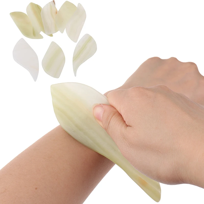 

1pc Massager Face Scraping Board Gua Sha Facial Body Massage Relaxing Tool Natural Transparent Jade Guasha Scraper