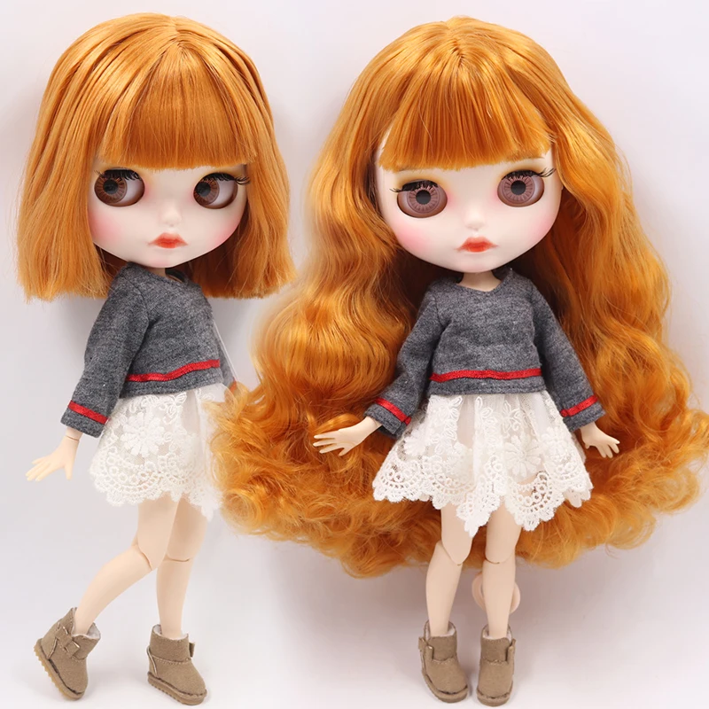 Кукла ICY DBS Blyth No.BL0145 оранжевые коричневые волосы на заказ резные губы лицо 1/6