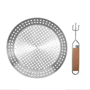 

Barbecue Tool Roast Grilled Chicken Rack Round Leak Hole Barbecue Tray Drying Net Rack Removable Filter Oil Placement Plate