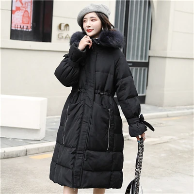 Черный New Autumn Winter New Hooded Down jacket Women Fashion Casual Loose Thick white duck Down Coat Female Outerwear W150 - Цвет: Черный