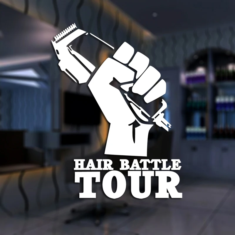 Man Barber Shop Sticker Name Bread Clipper Decal Haircut Shavers Posters Vinyl Wall Art Decals Decor Windows Decoration Mural