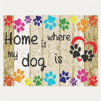 

Full Round Drill 5D DIY Diamond Painting "Dog Footprints" 3D Embroidery Cross Stitch Home Decor Gift