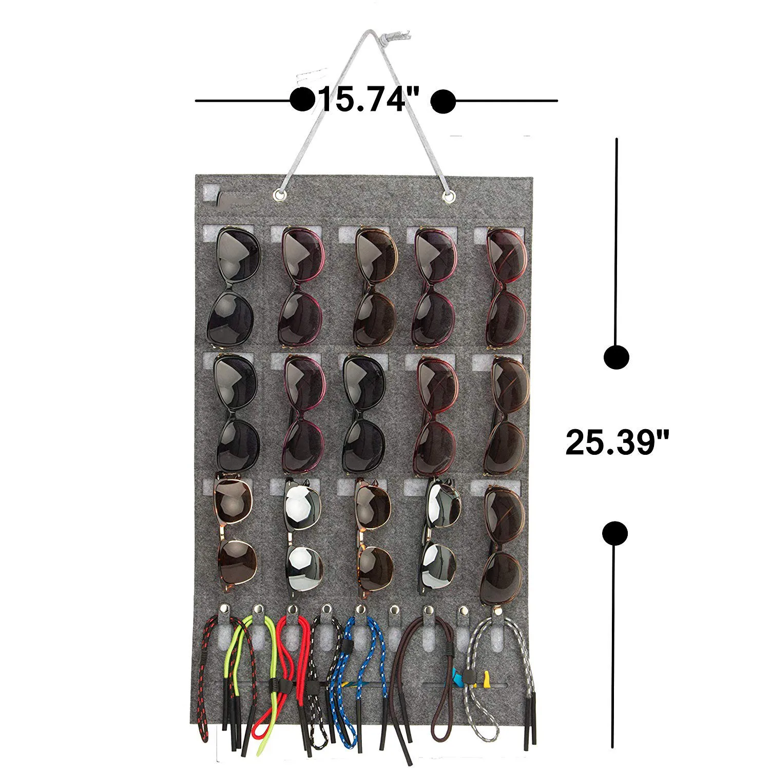 Вешалка для солнцезащитных очков из войлока, подвесной органайзер с карманами, Настенная подставка для очков, держатель, подвесная сумка для хранения