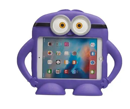 Для IPad Mini 5 силиконовый мультяшный EVA противоударный детский безопасный Чехол-подставка для IPad Mini 1 2 3 Mini 4 чехол для планшета+ ручка - Цвет: Фиолетовый