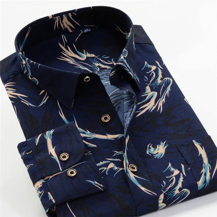 Большие размеры 7XL 8XL 9XL 10XL весна-осень рубашка с длинными рукавами с принтом Мужская модная классическая рубашка с цветочным принтом 13 цветов на выбор