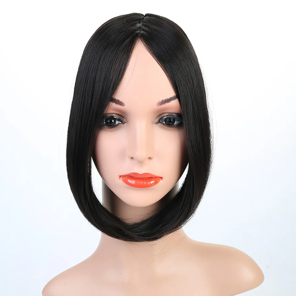 Lupu черный коричневый средняя челка женский зажим для волос аксессуары для волос тупые прямые волосы синтетический парик из натурального волокна - Цвет: 2