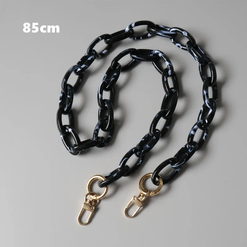 New Fashion Woman Handbag Accessory Parts Cute Chain Black Acrylic Resin Chain Luxury Strap Women Shoulder Clutch Handle Chain