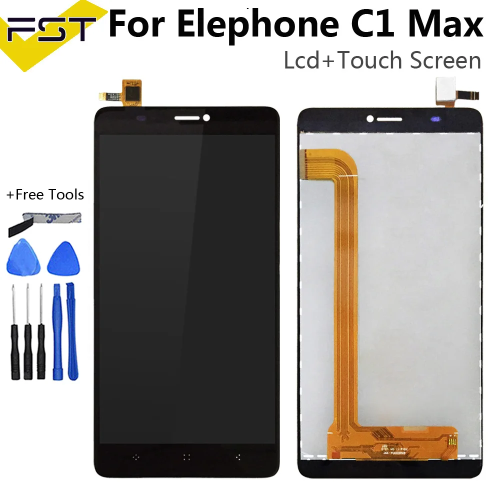 Черный для Elephone C1 Max ЖК дисплей и сенсорный экран в сборе замена дигитайзера