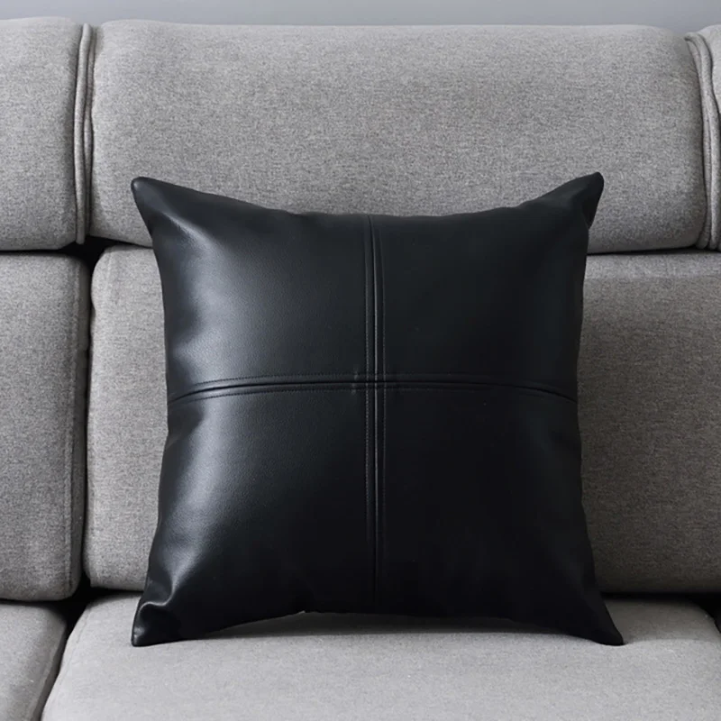 

45x45cm PU Soft Leather Pillow Cover With Core Luxury Cushion Cover Decor For Sofa Car Bed Pillowcases Decorative Throw Pillows