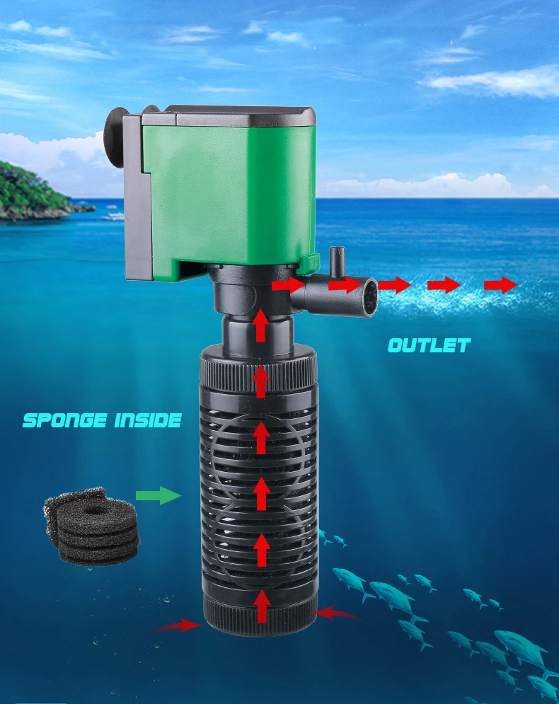 Аквариумный фильтр, мини внутренний фильтр для аквариума, мини погружной насос, жидкий фильтр, аквариумные аксессуары, скиммер