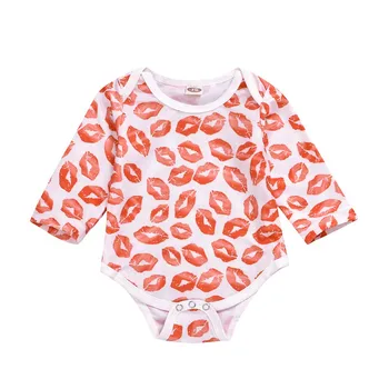 

Toddler Baby Clothes Boy Girl Rompers Unisex Fashion Casual All-match Mouth Pattern Round Collar Long Sleeves Romper T-shirt