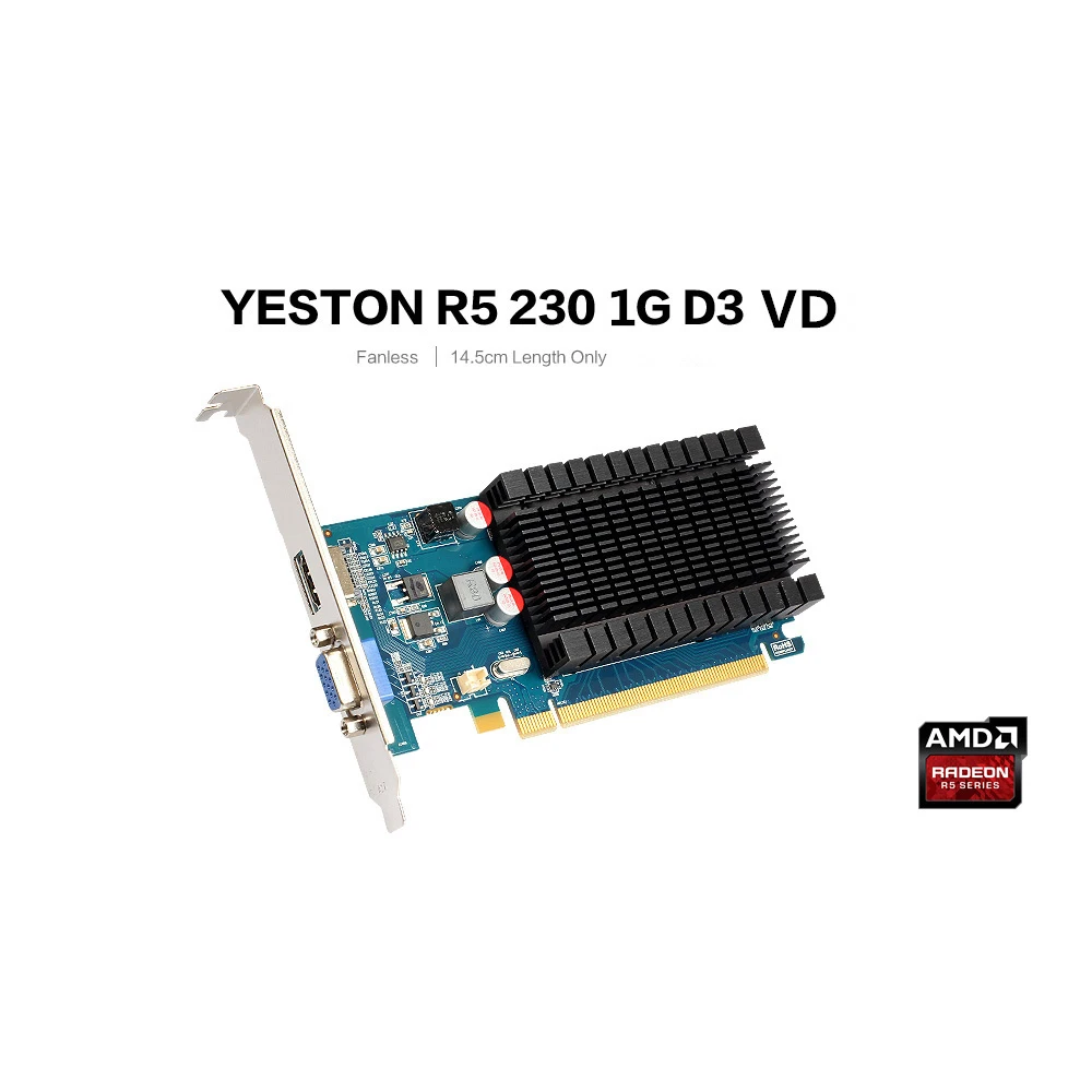 Yeston Radeon R5 230 GPU 1 ГБ GDDR3 64 бит игровой настольный компьютер ПК видеокарты для VGA/HDMI