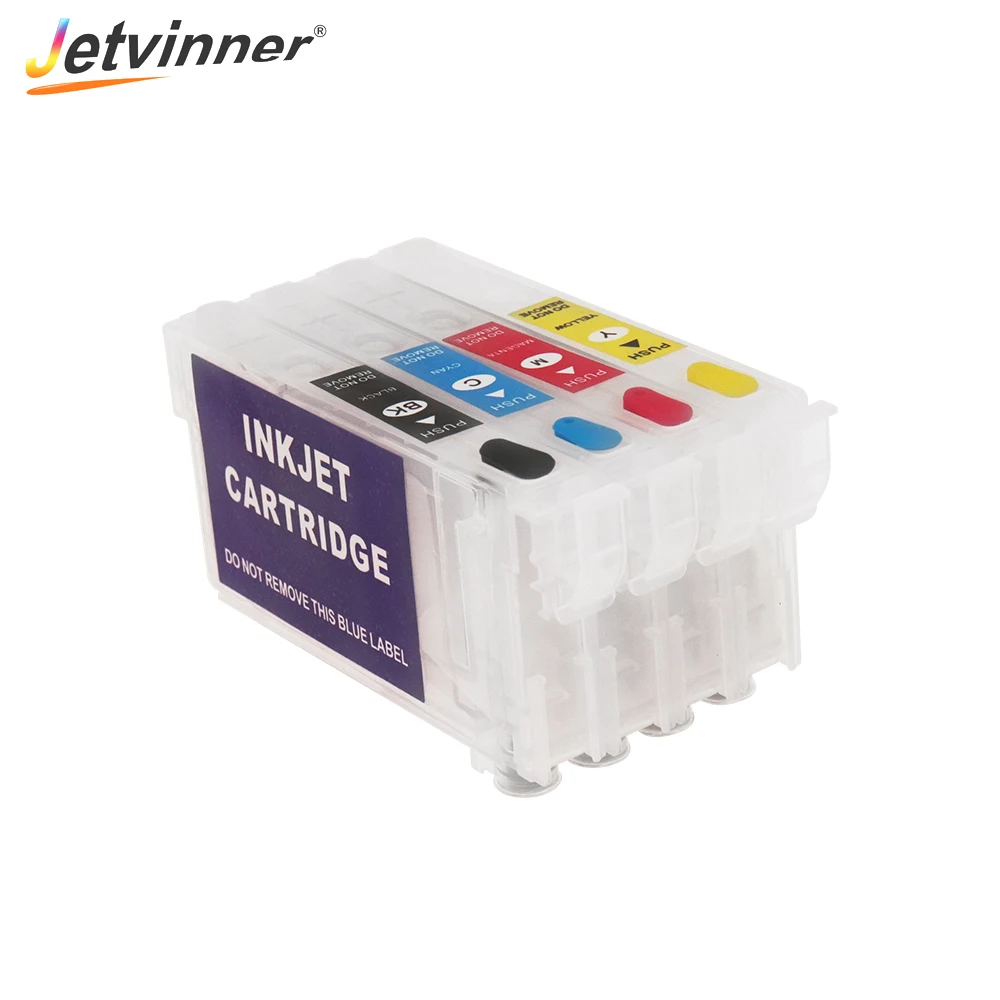 Jetvinner T802 T802XL 802XL Refillable Ink Cartridge Without Chip For Epson WorkForce Pro WF-4720 WF-4730 WF-4740 WF-4734 | Компьютеры и