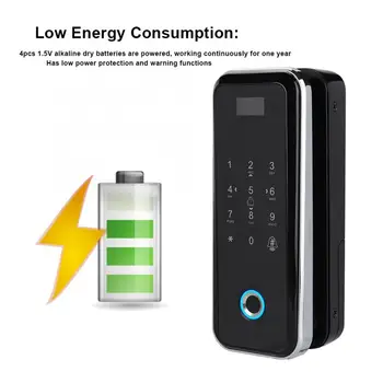 

NEW Glass Door Smart Fingerprint Password Lock Remote Access Control System Voice Alarm Door Lock On Sale