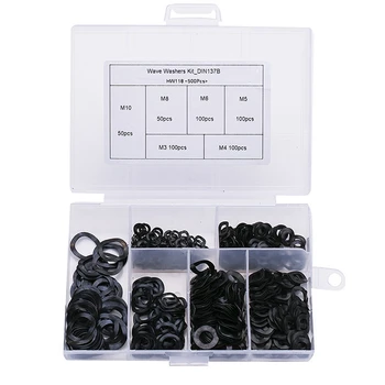 

500Pcs M3 M4 M5 M6M8M10 Spring Steel Wave Washer Spring Washer