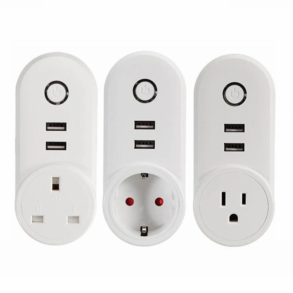 Smart Wi-Fi, вилка розетка с пульт дистанционного управления с USB приложение управление таймер функция Совместимость Amazon Alexa Google дома