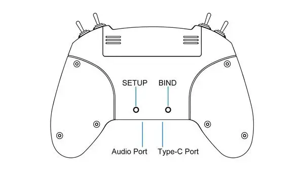 BETAFPV LiteRadio 2 SE Radio Transmitter, SETUP BIND Audio Port Type-C