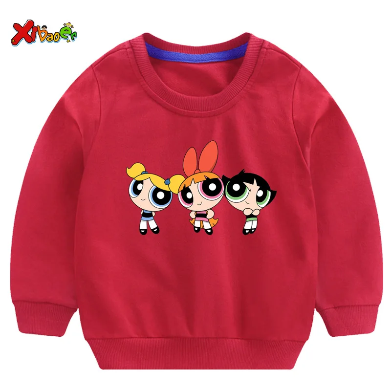 Толстовки для девочек; коллекция года; толстовки с капюшоном для девочек; сезон весна-осень; зимняя одежда принцессы с длинными рукавами для маленьких девочек 4 лет - Цвет: sweatshirt red