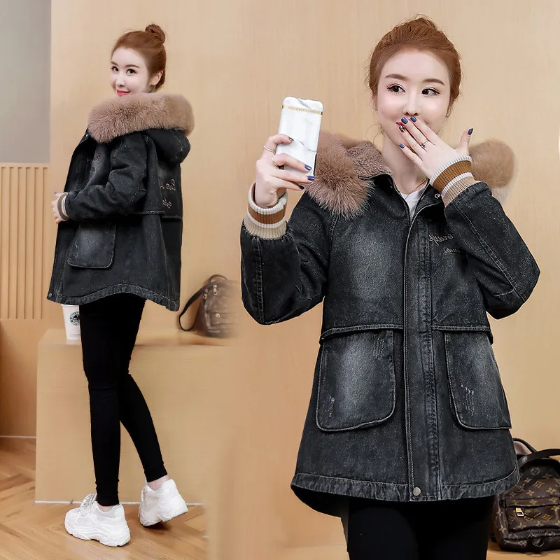 

Cowboy Cotton-padded Clothes Women's Short 2019 Winter New Style Korean-style Loose-Fit Lambs Wool Small Cotton-Padded Jacket Co