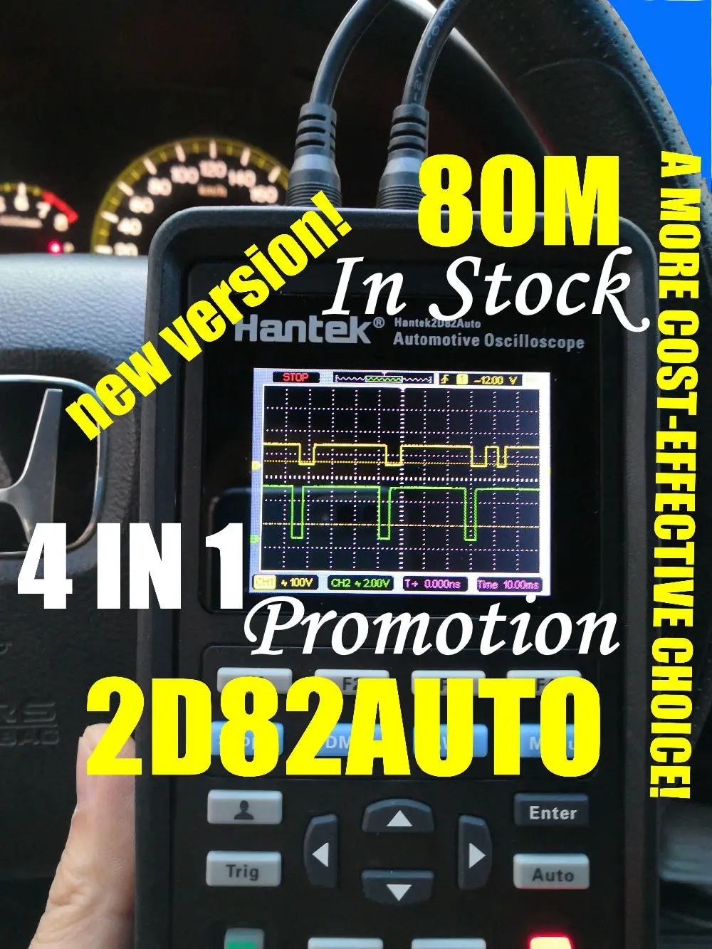 Ручной цифровой осциллограф Hantek 2d82auto 4 в 1 3 2c42 2d72 2d42 2c72 2d82|Осциллографы| |