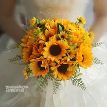 Свадебный букет невесты букет для невесты свадебные принадлежности искусственный Шелковый Подсолнух украшение стола