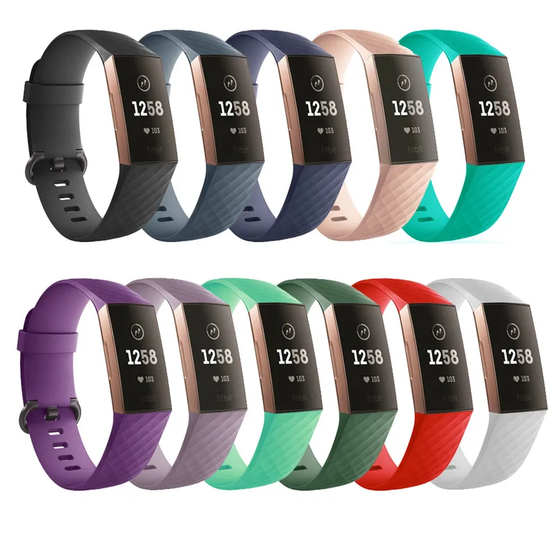 

10Color Silicone Replacement Smart Watch Accessories Bracelet Strap For Fitbit Charge 3 Band Wristband Belt Fit Bit band