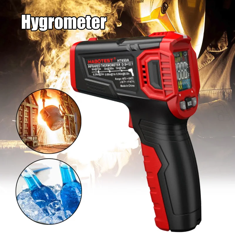 

Infrared Thermometer LCD Display No-contact Digital Thermometers for Indoor Outdoor Home Cooking HT650A PUO88