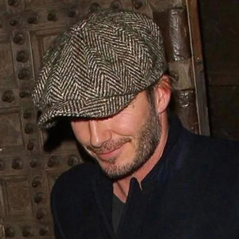Retro Newsboy Caps Men Octagonal Autumn Winter Hat Black British Painters Hats Beret Herringbone Flat Cap