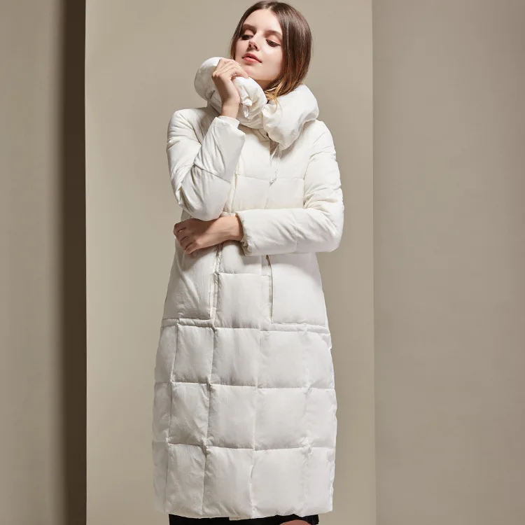 

2019 new winter down jacket female European and American style Slim long section Simple casual jacket women's clothing