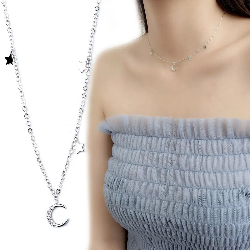 

Necklace Woman Concise Star Moon Chain jewelry choker
