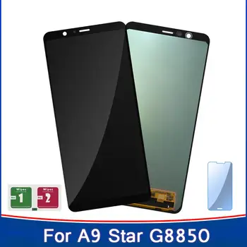 

2PCS LCD For Samsung Galaxy A9 Star G8850 LCD Touch Screen Sensor Panel Parts For Samsung A9 Star Super Amoled Adjust Brightness
