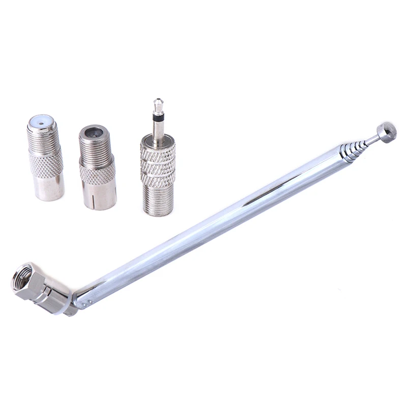 

F Type Radio Telescopic Aerial Antenna 75 Ohm with TV / 3.5mm Adapter