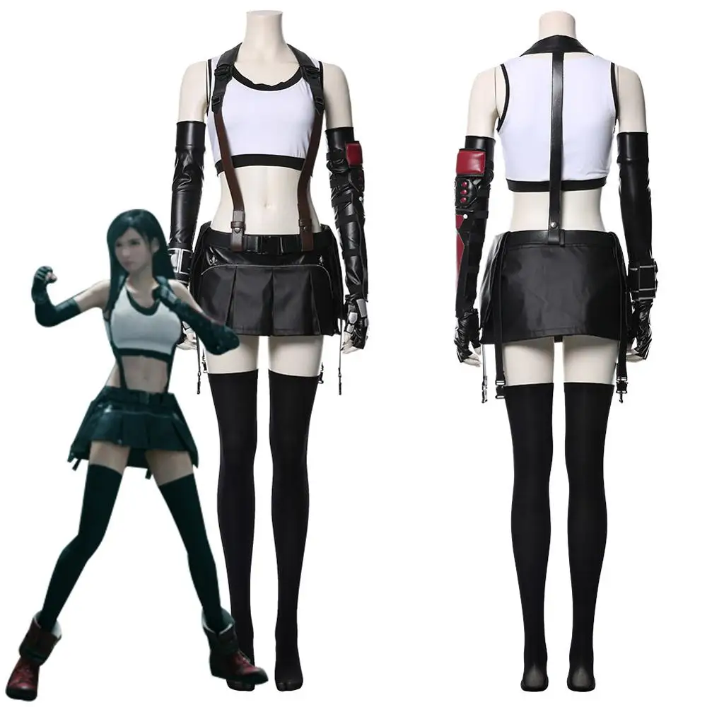 

Final Fantasy VII Remake Tifa Lockhart Cosplay Costume Adult Women Full Suit Halloween Costume Custom Made
