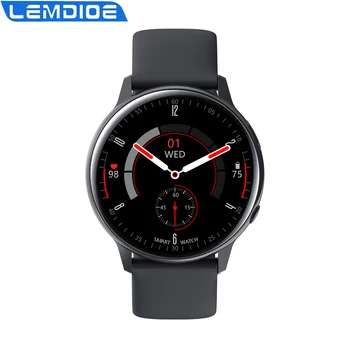 

LEMDIOE Smart Watch 2020 Men Women Amoled 390*390 HD Screen ECG Wireless Charing IP68 Waterproof Heart Rate BT 5.1 Smartwatch