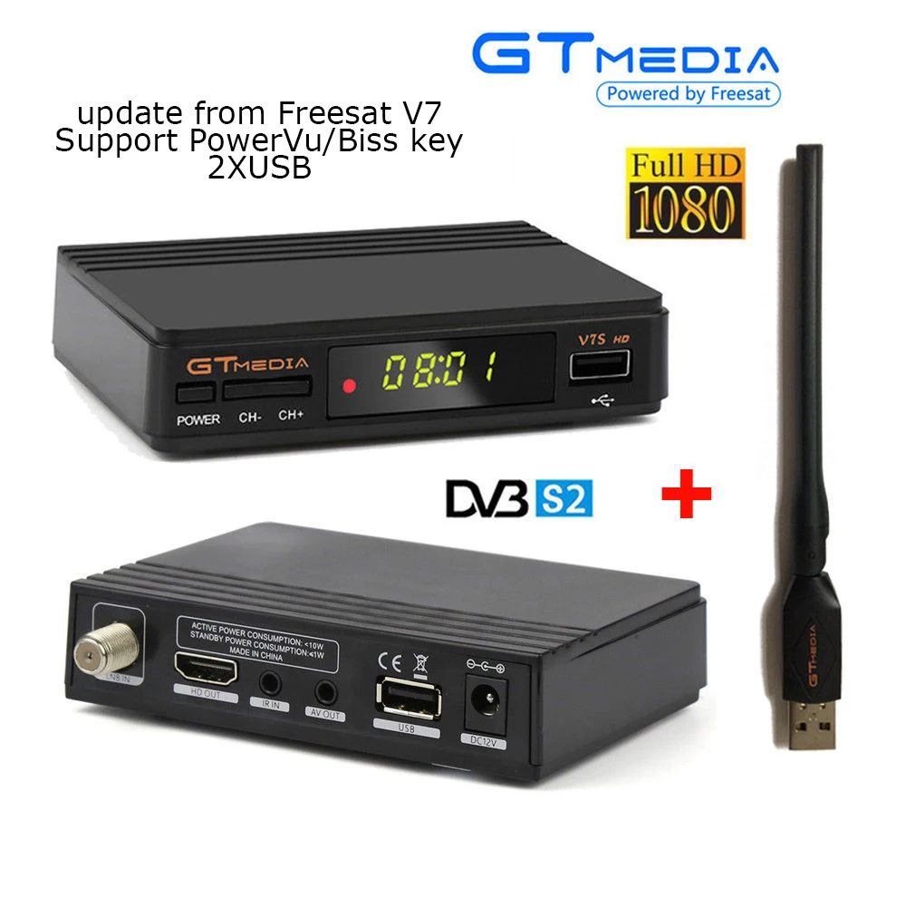 V7S DVB-S2 приемник спутникового сигнала телеприставка Apoyo Powervu Biss Key 1080P HD Apoyo CCCAM Necam Youtube Youporn+ USB Wifi