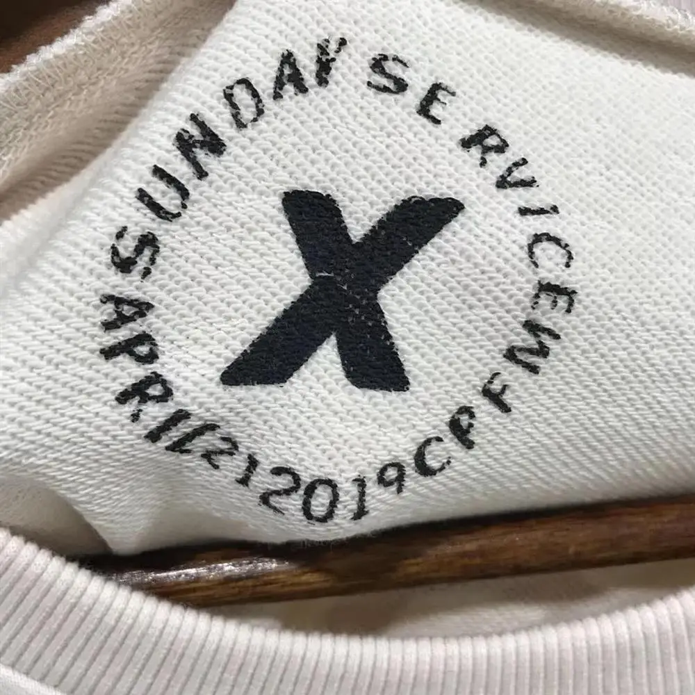 Футболки для мужчин и женщин CPFM, футболка с принтом «SUNDAY serve X Logo Tee оверсайз», красивая футболка с длинными рукавами для мамы Kanye West