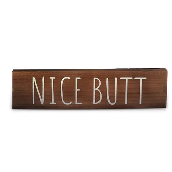 

Nice Butt Bathroom Decor Box - 2 Sides Funny Bathroom Signs - Rustic Farmhouse Home Decor, Wood Tank Topper Tray