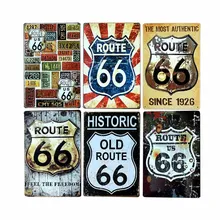 Route 66 знаки Decoracion ретро-табличка эмаль винтажные гаражные металлические дощечки плакаты Клубные Бар Декорации Декор для дома 20x30 см