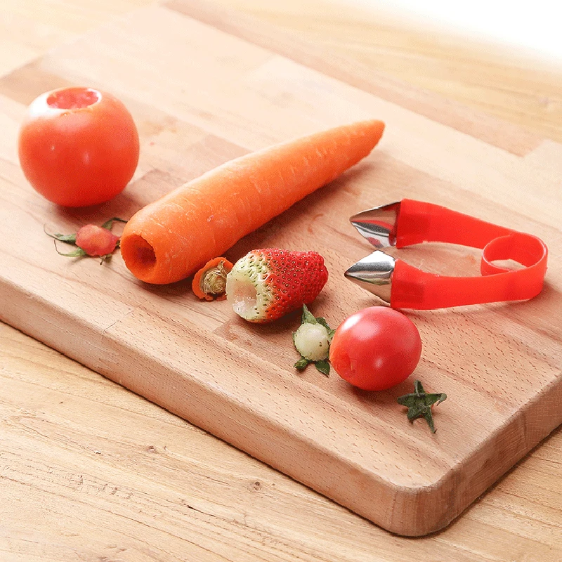 Кухонный красный для удаления фруктов экскаватор томатная клубника яблоко помидор нож для педикюра из нержавеющей стали разделитель стебля Кухонные гаджеты