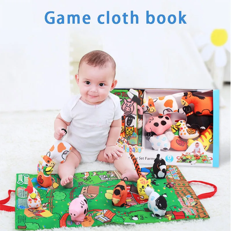 

Lovely Interesting Baby Stereo Cloth Book Animal Tail Game Pad Early Education 6-12 Months Baby Children's Toys Tear Not Bad