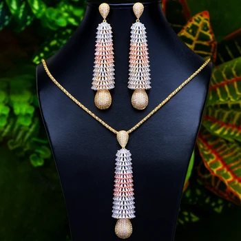 

GODKI Big Fashion Luxury Baguette CZ Statement Jewelry Set For Women Wedding Party Full Zircon Dubai Bridal jewelry Set 2020
