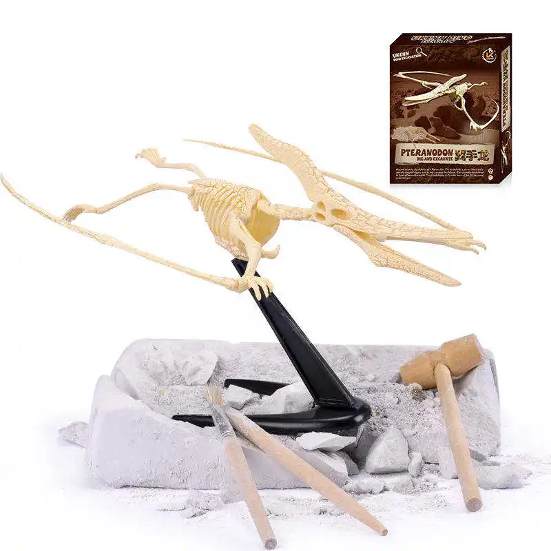 6 type Jurassic Dinosaur Velociraptor Fossil excavation kits Education archeology Exquisite Toy Set Education Child Gift - Цвет: 30CM