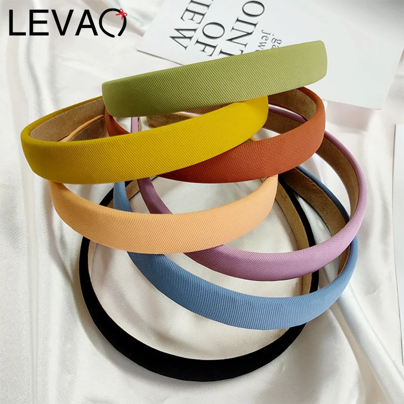 

LEVAO Chic Twill Fabric Headband Candy Color Hairbands For Women Bezel Turban Fashion Girls Hair Accessories Hair Band Head Hoop