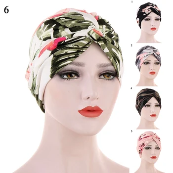 

Muslim Scarf Folding Stretch Turban Patterened Hijab Forehead Cross Hat Islamic Turban India Bonnet For Women Inner Hijab Caps